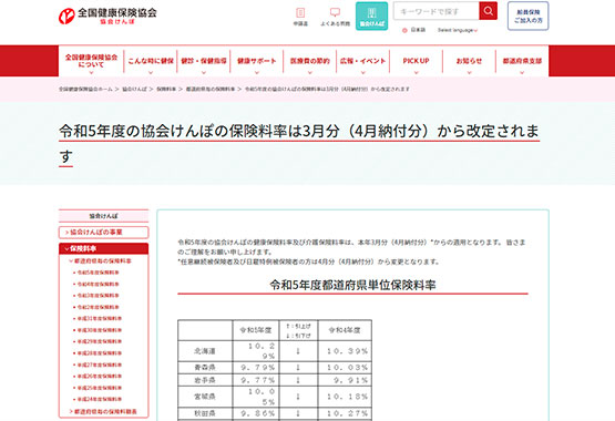 令和５年度の協会けんぽの保険料率は３月分（４月納付分）から改定されます